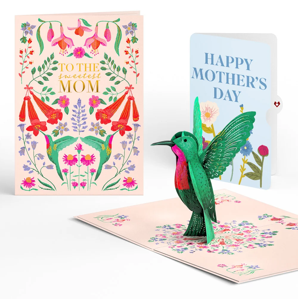 Lovepop Sweetest Mom Hummingbird Mother's Day Pop-Up Card and Sentiment Set