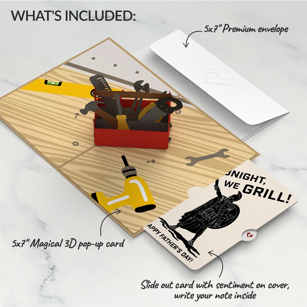Lovepop Toolbox Father's Day Pop-Up Card and Spartan Grilling Sentiment Set - Image 2