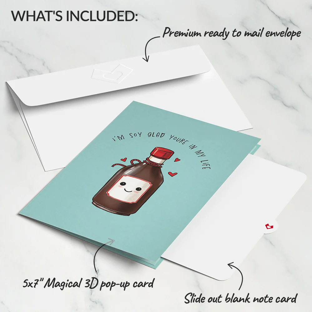 Lovepop Soy Glad You're in My Life Sushi Pop-Up Card Bottle - Image 6