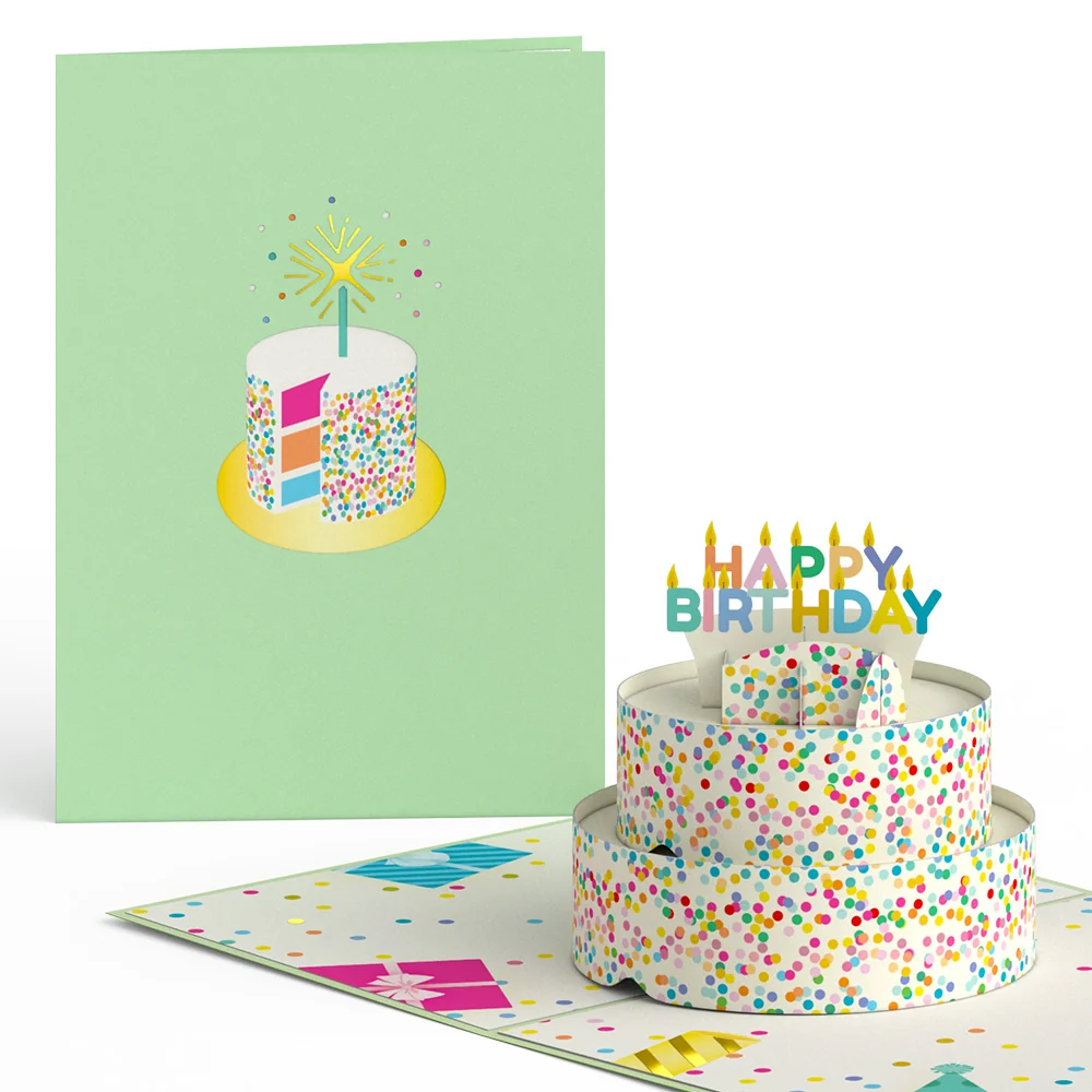 Lovepop Sprinkles Birthday Cake Pop-Up Card Candle