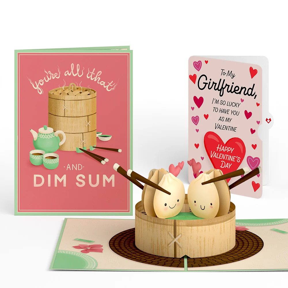 Lovepop You're All That and Dim Sum Valentine Pop-Up Card and Sentiment Set for Girlfriend Tea