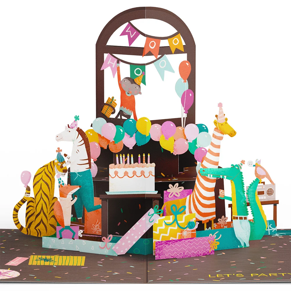 Lovepop Party Animals Birthday Pop-Up Card and Sentiment Set for Grandma - Image 3