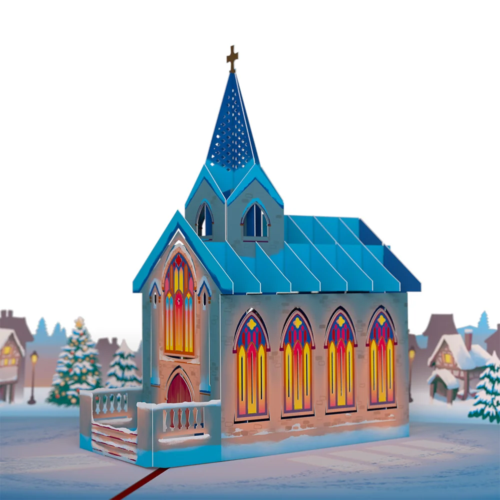 Lovepop Stained Glass Christmas Chapel Pop-Up Card - Image 2