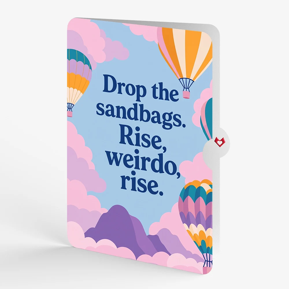 Lovepop Majestic Hot Air Balloon Birthday Pop-Up Card and Rise Weirdo Rise Sentiment Set Cream - Image 4