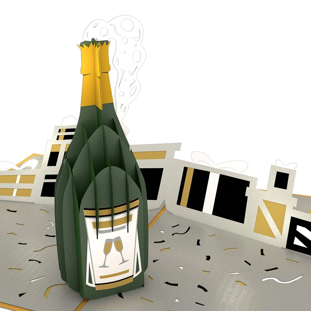 Lovepop Champagne Celebration Birthday Pop-Up Card and Epic Reel Sentiment Set Bottle - Image 3