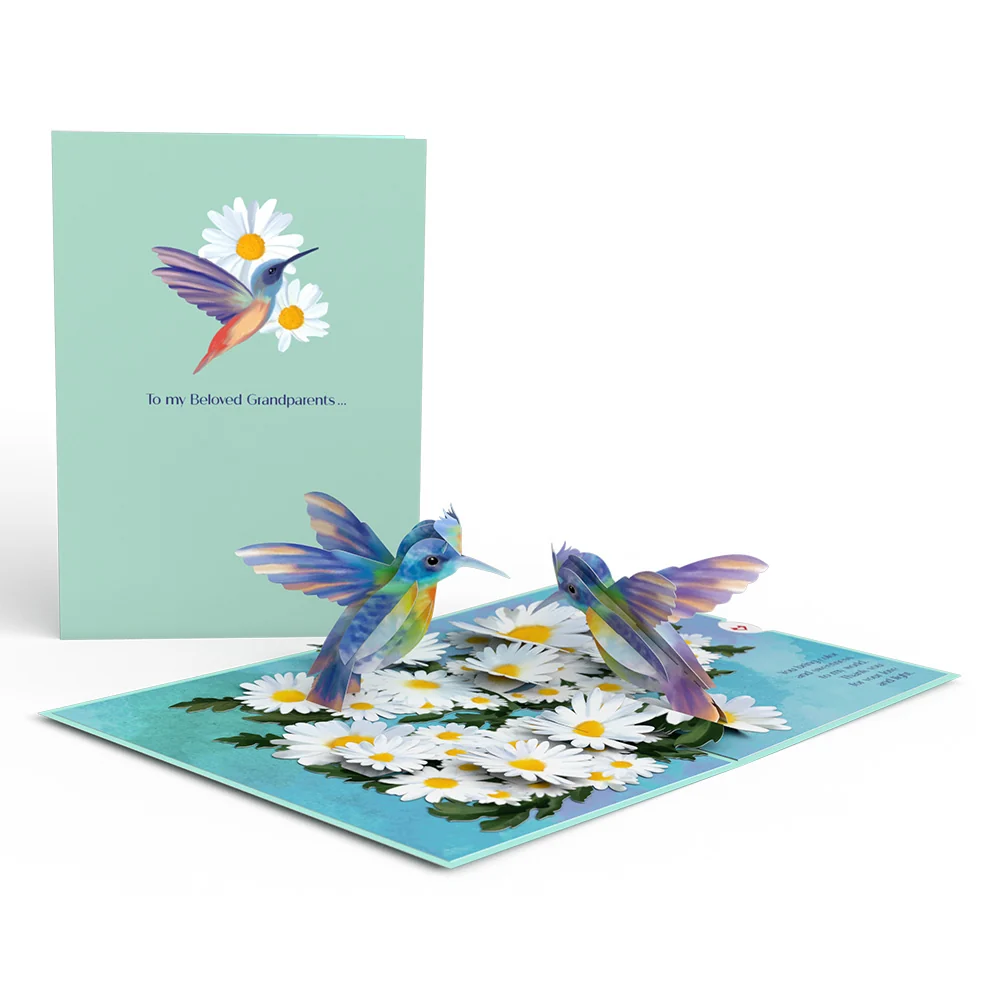 Lovepop Beloved Grandparents Daisy Patch Hummingbirds Pop-Up Card