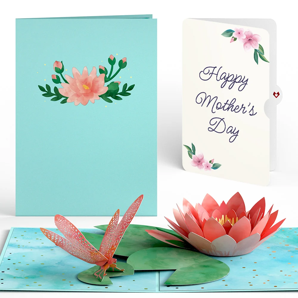 Lovepop Water Lily Dragonfly Mother's Day Pop-Up Card and Sentiment Set — SKU SB-41A7AF-46B88D65C0B779