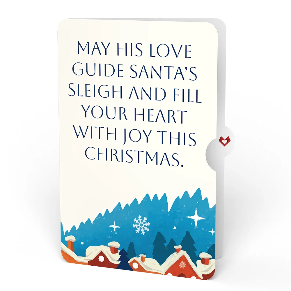 Lovepop Night Sky Santa Sleigh Christmas Pop-Up Card and Snow Village Guiding Love Sentiment Set Cream - Image 4
