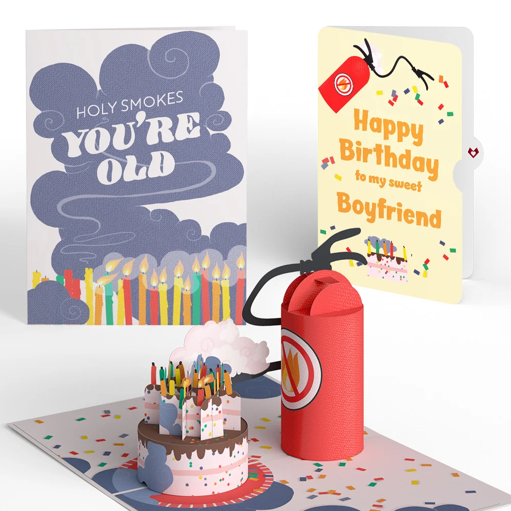 Lovepop Holy Smokes You're Old Birthday Pop-Up Card and Sentiment Set for Boyfriend Candle