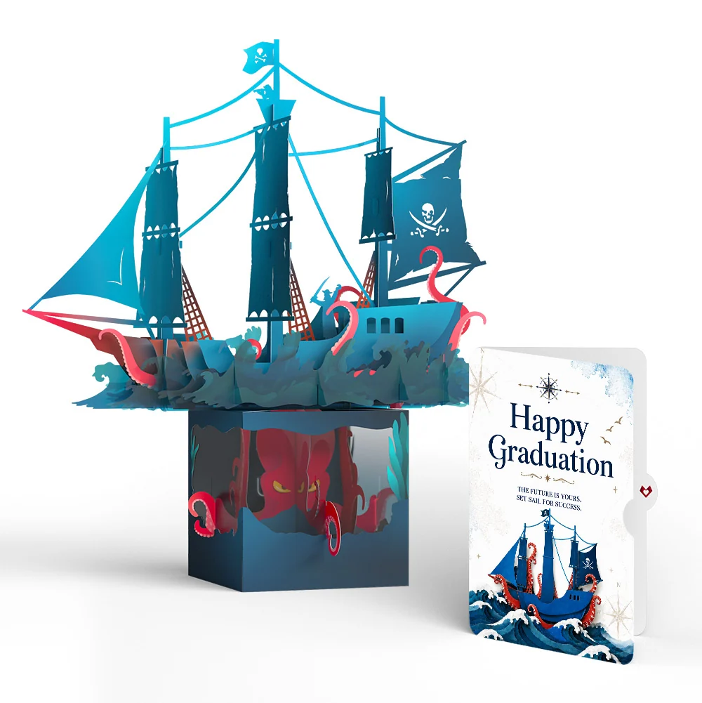 Lovepop Pirate Ship Graduations Unboxed Pop-Up Paper Sculpture and Sentiment Set