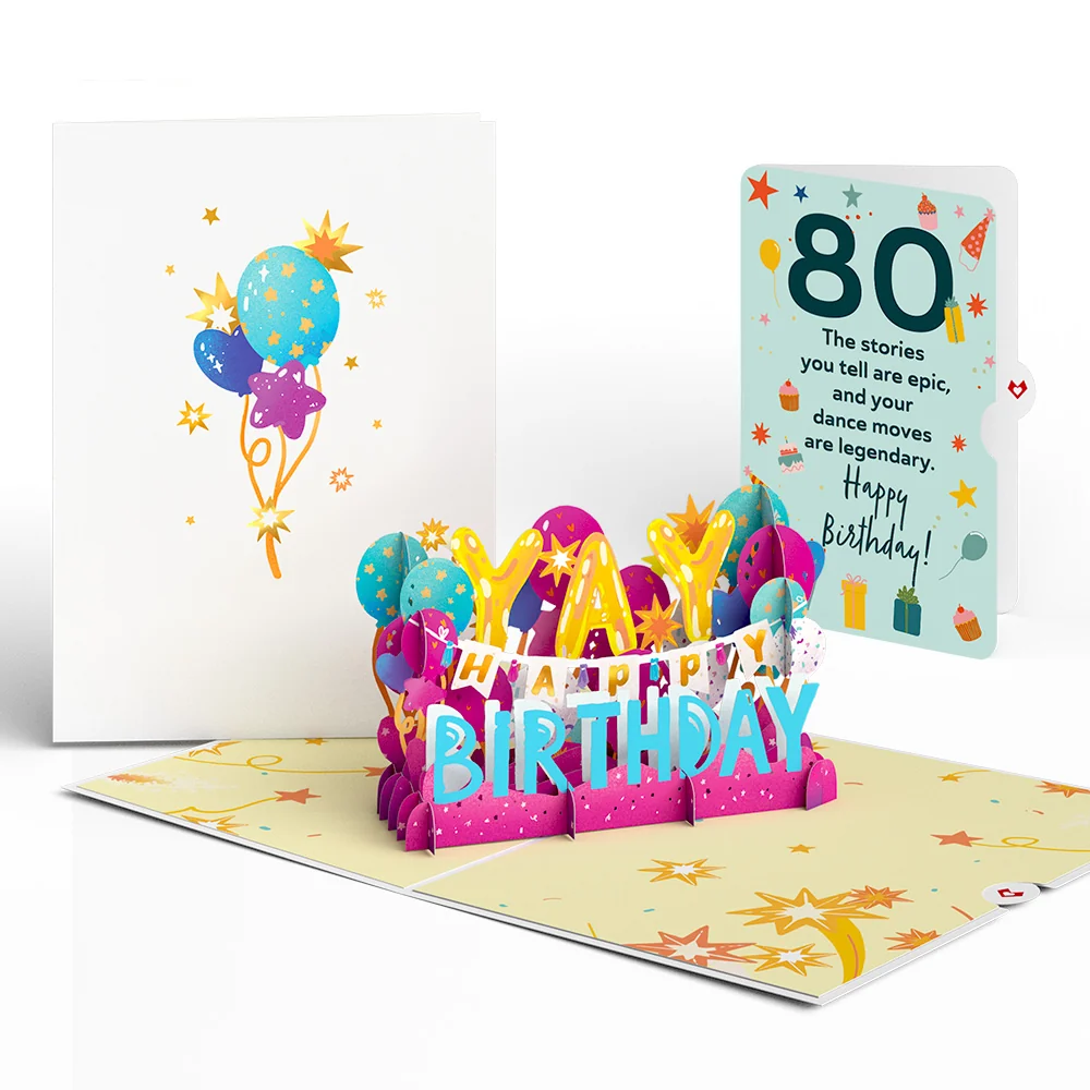 Lovepop 80th Birthday Celebration Pop-Up Card and Sentiment Set