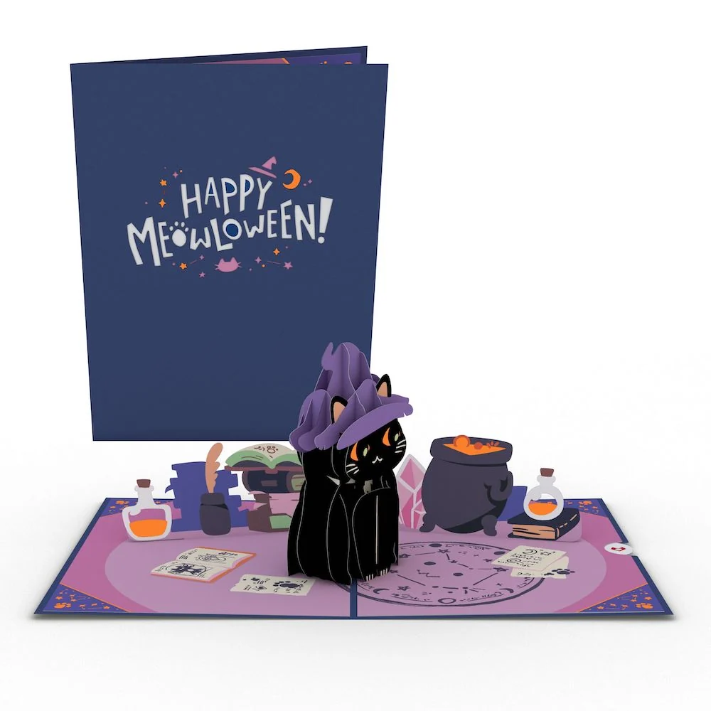 Lovepop Halloween Cat Classic Pop-Up Card Glass