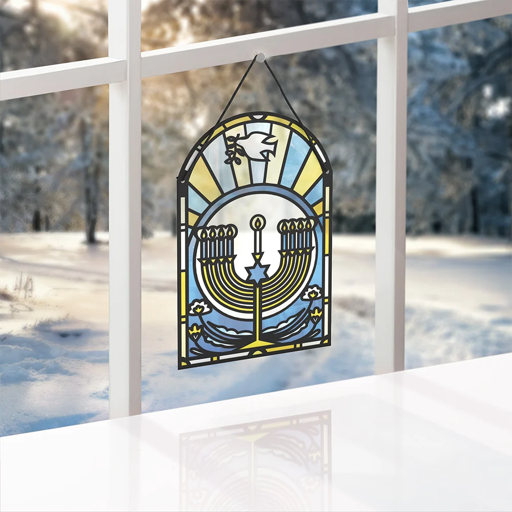 Lovepop Happy Hanukkah Menorah Suncatcher Card