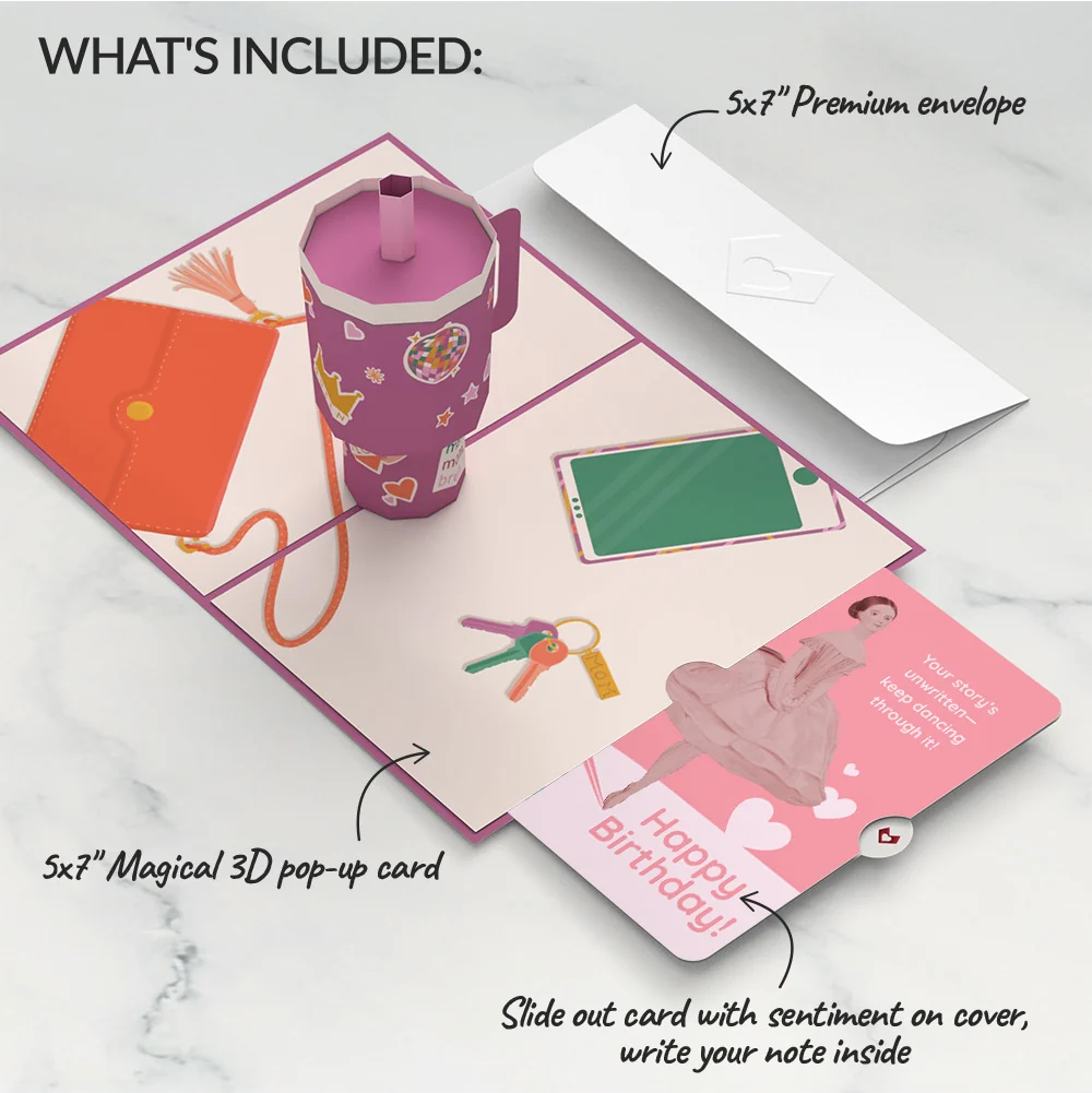 Lovepop Mom Era Tumbler Birthday Pop-Up Card and Dancing Through Life Sentiment Set - Image 2