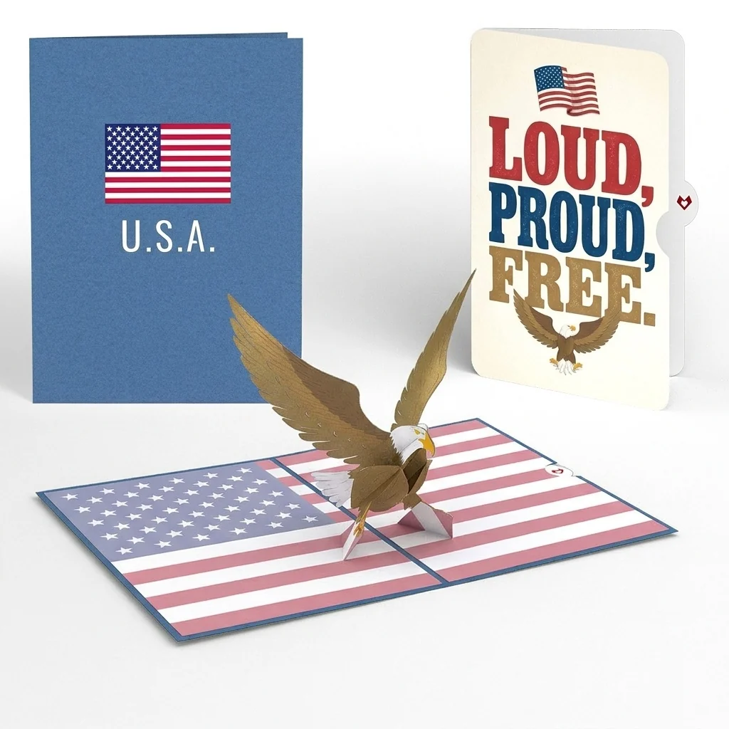 Lovepop Patriotic Eagle 4th of July Pop-Up Card and Loud Proud Free Sentiment Set