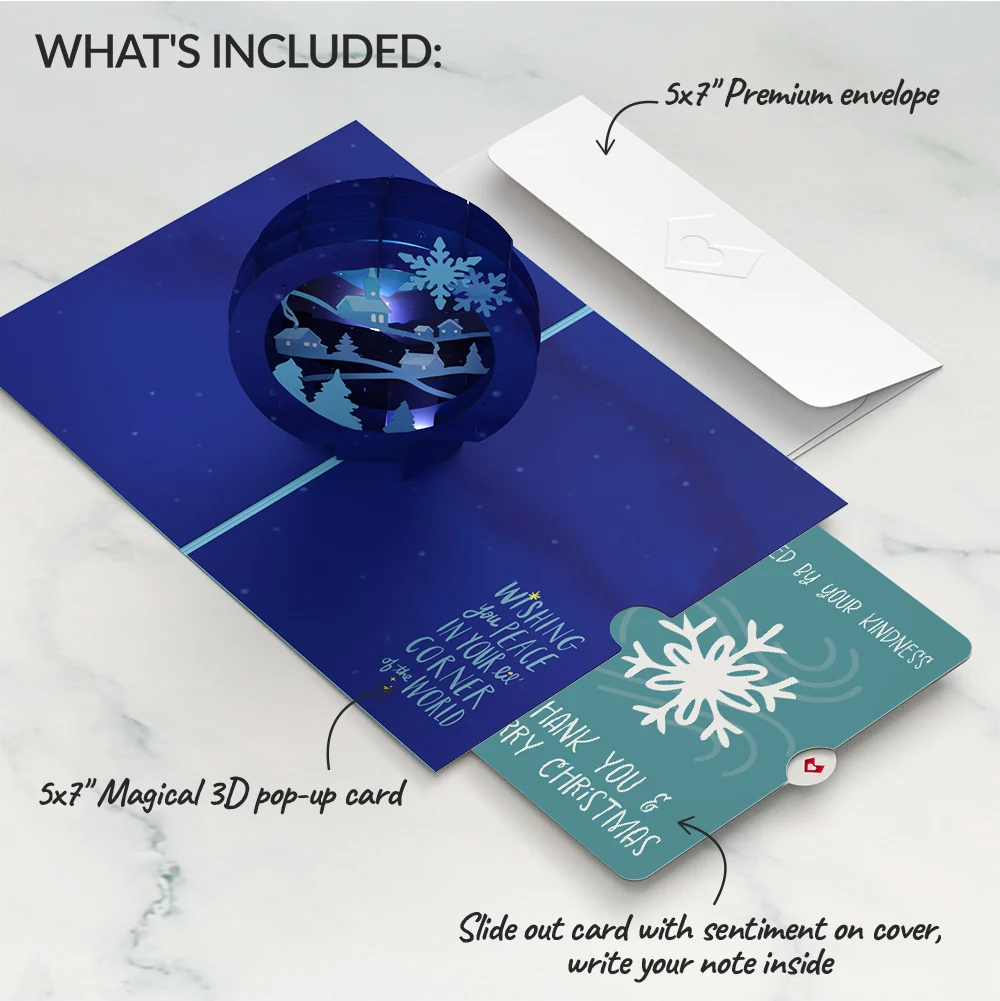 Lovepop Season of Light Winter Village Light-Up Pop-Up Card and Snowflake Kindness Sentiment Set - Image 2