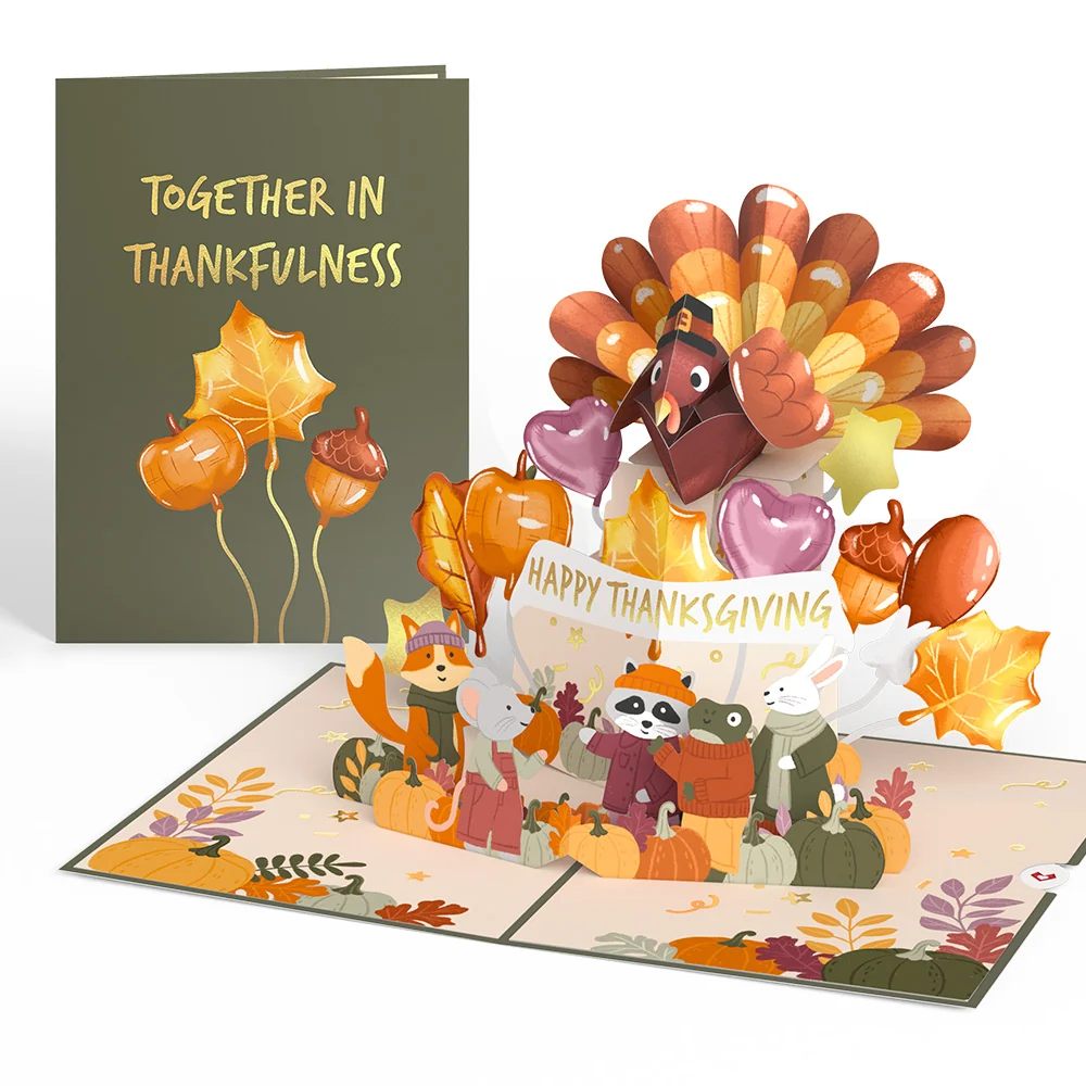 Lovepop Woodland Animals Thanksgiving Day Parade Pop-Up Card