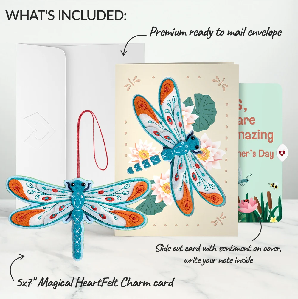Lovepop Peaceful Dragonfly Mother’s Day HeartFelt Charm Card and Sentiment Set for Sister - Image 2