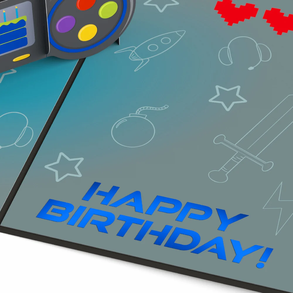Lovepop Leveled Up Gamer Birthday Pop-Up Card Candle - Image 3