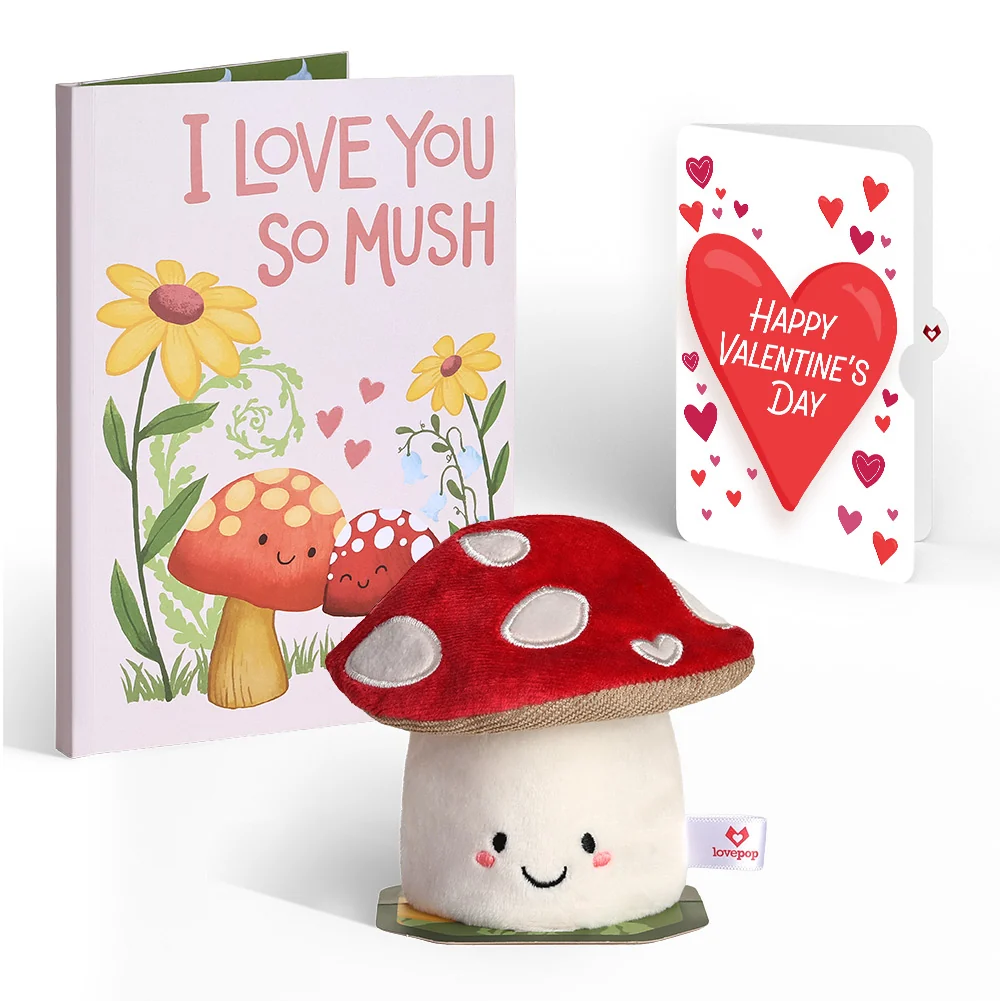 Lovepop 'Love You So Mush' Valentine Plushpop Card Card and Big Sweet Heart Sentiment Set