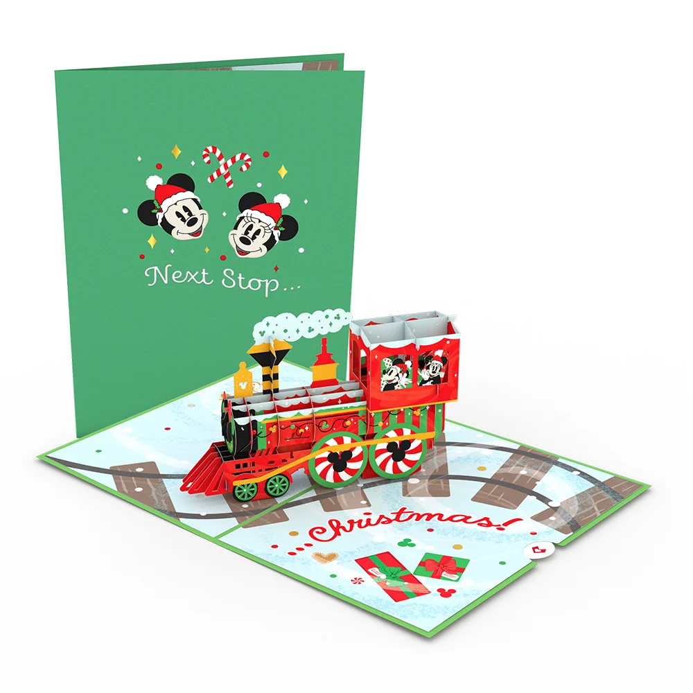Lovepop Disney's Mickey & Minnie Mouse Christmas Train Pop-Up Card