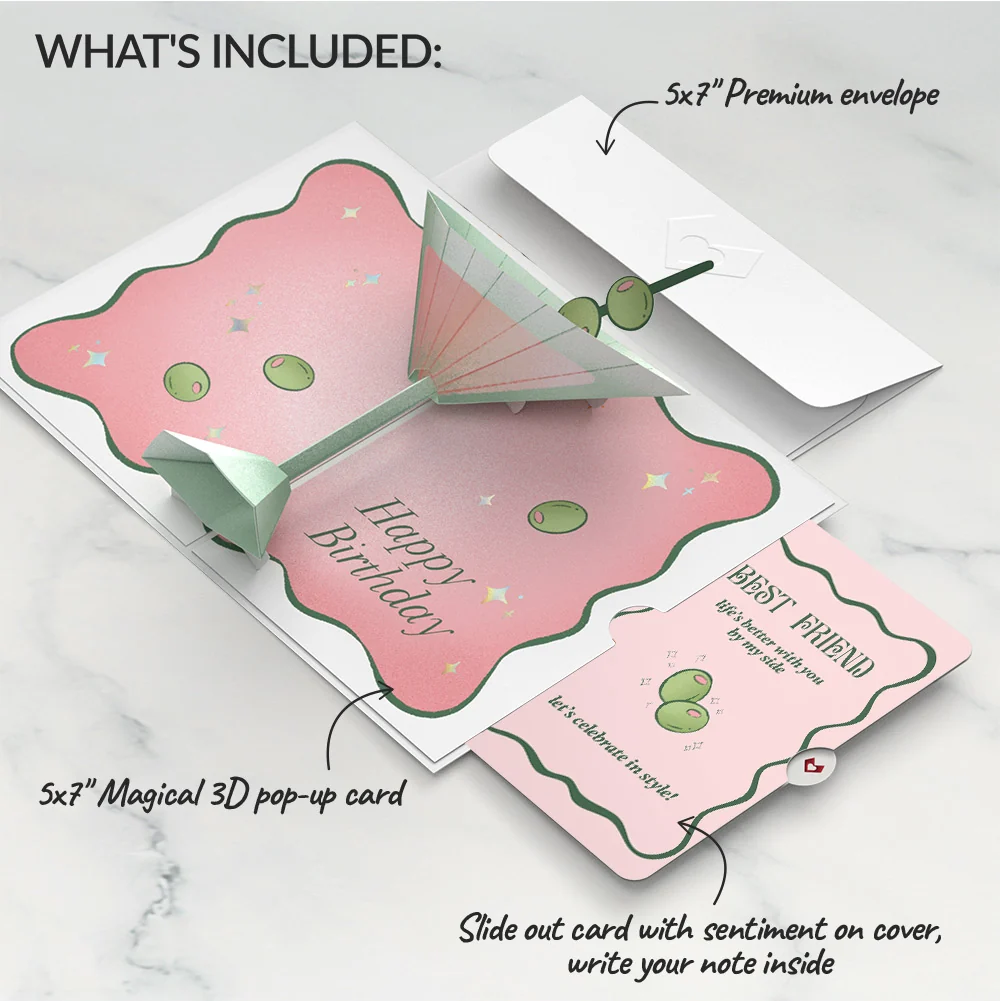 Lovepop Just a Tini Bit Older Birthday Pop-Up Card and Sentiment Set for Best Friend - Image 2