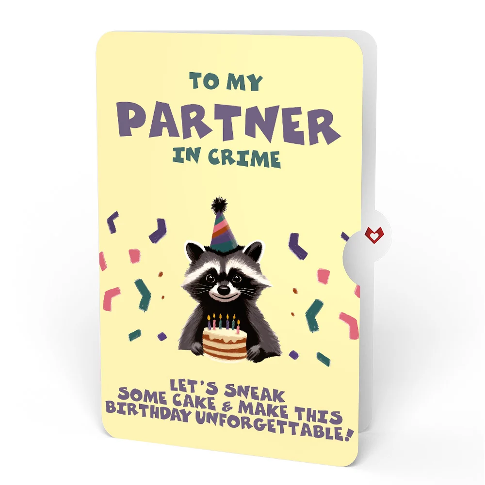 Lovepop Go Feral Raccoon Birthday Pop-Up Card and Sentiment Set for Partner Candle - Image 4