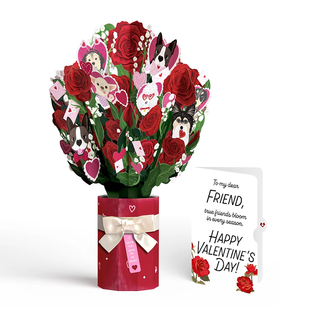 Lovepop I Woof You Dog Valentine Bouquet and Sentiment Set for Friend Vase