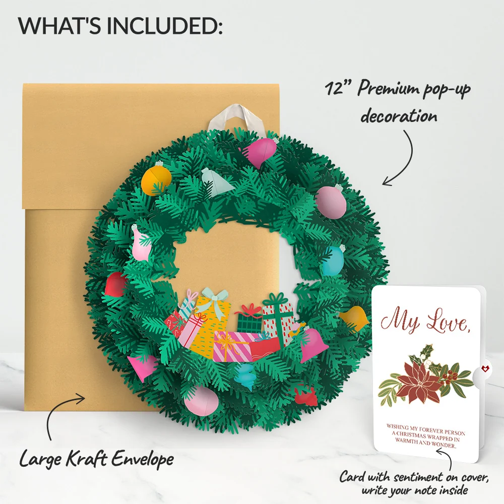 Lovepop Christmas Joy Wreath and Poinsettia Love Sentiment Set for Partner - Image 2