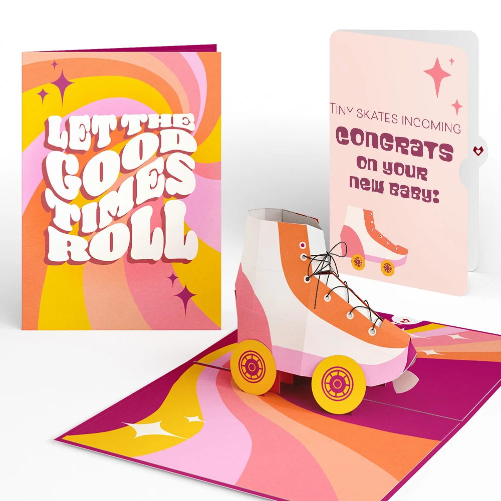 Lovepop Let the Good Times Roll Roller Skate New Baby Pop-Up Card and Sentiment Set