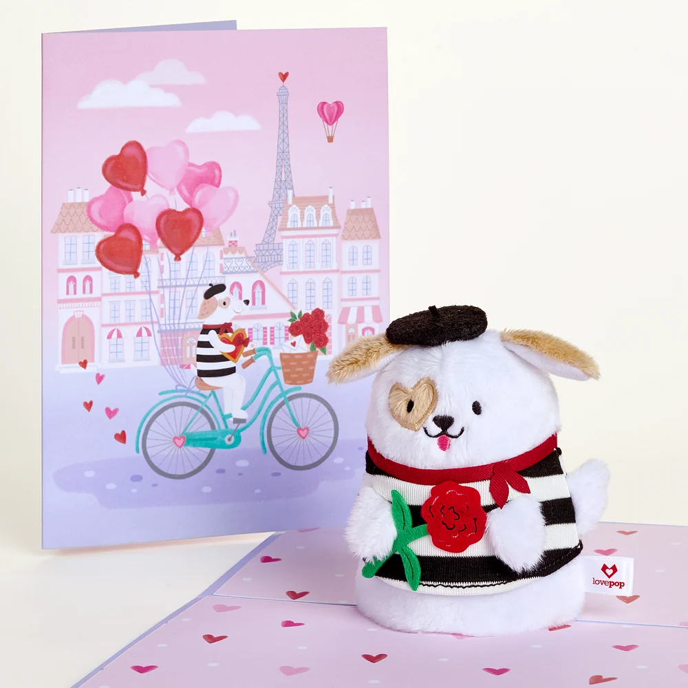 Lovepop French Love Dog Plushpop Card