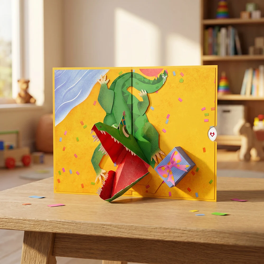 Lovepop Snappy Birthday Alligator Pop-Up Card - Image 2