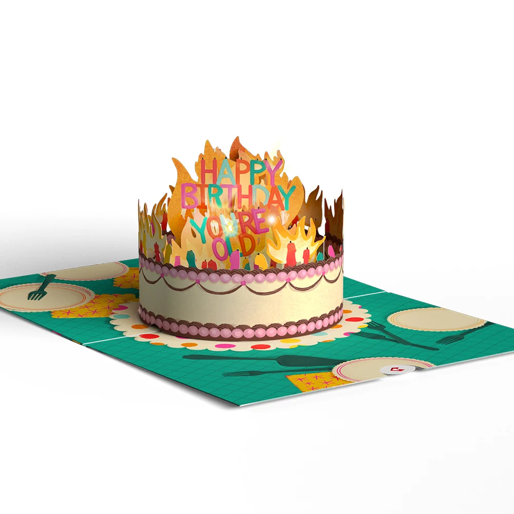 Lovepop Too Many Candles Birthday Music and Lights Pop-Up Card - Image 3