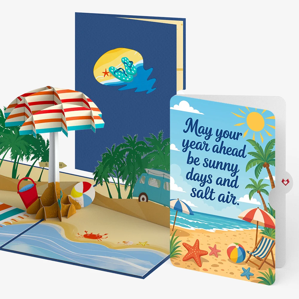 Lovepop Sandy Shores Birthday Pop-Up Card and Sunny Days Sentiment Set Chair