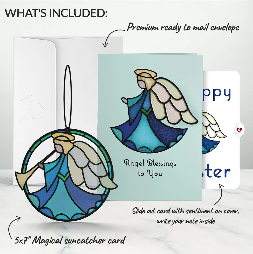 Lovepop Angel Blessings to You Easter Suncatcher Card and Sentiment Set Glass - Image 2