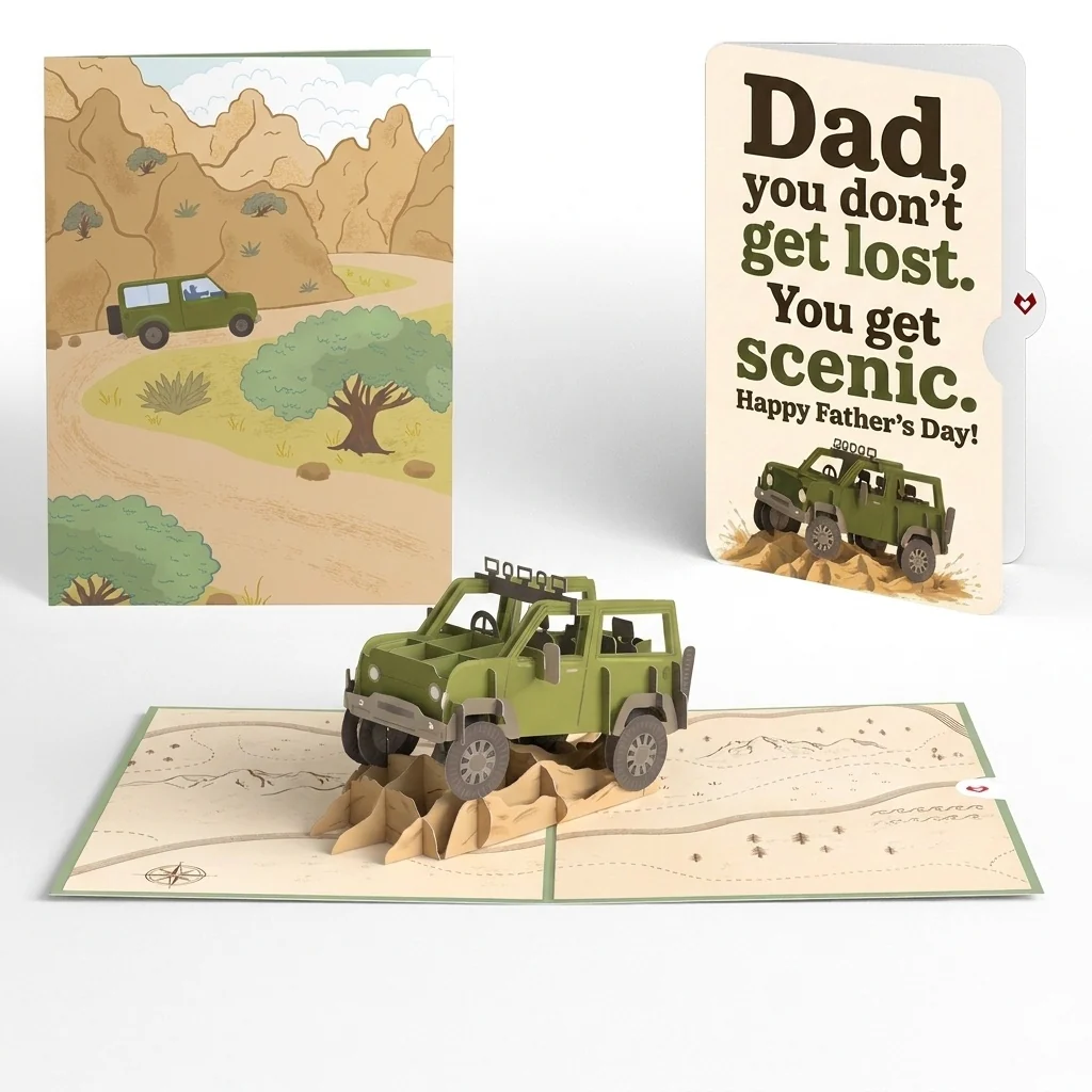 Lovepop Off-Road Adventure Father's Day Pop-Up Card and Sentiment Set for Dad Rack