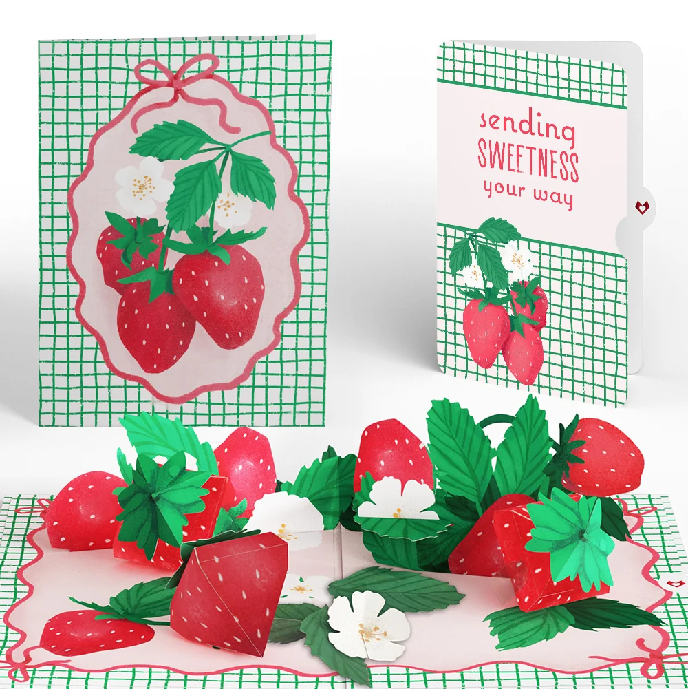 Lovepop Sweet Strawberry Patch Thinking of You Pop-Up Card and Sentiment Set