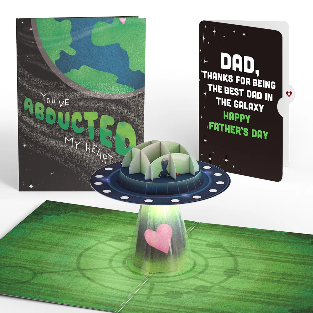 Lovepop You've Abducted My Heart Father’s Day Light-Up Pop-Up Card and Sentiment Set for The Best Dad