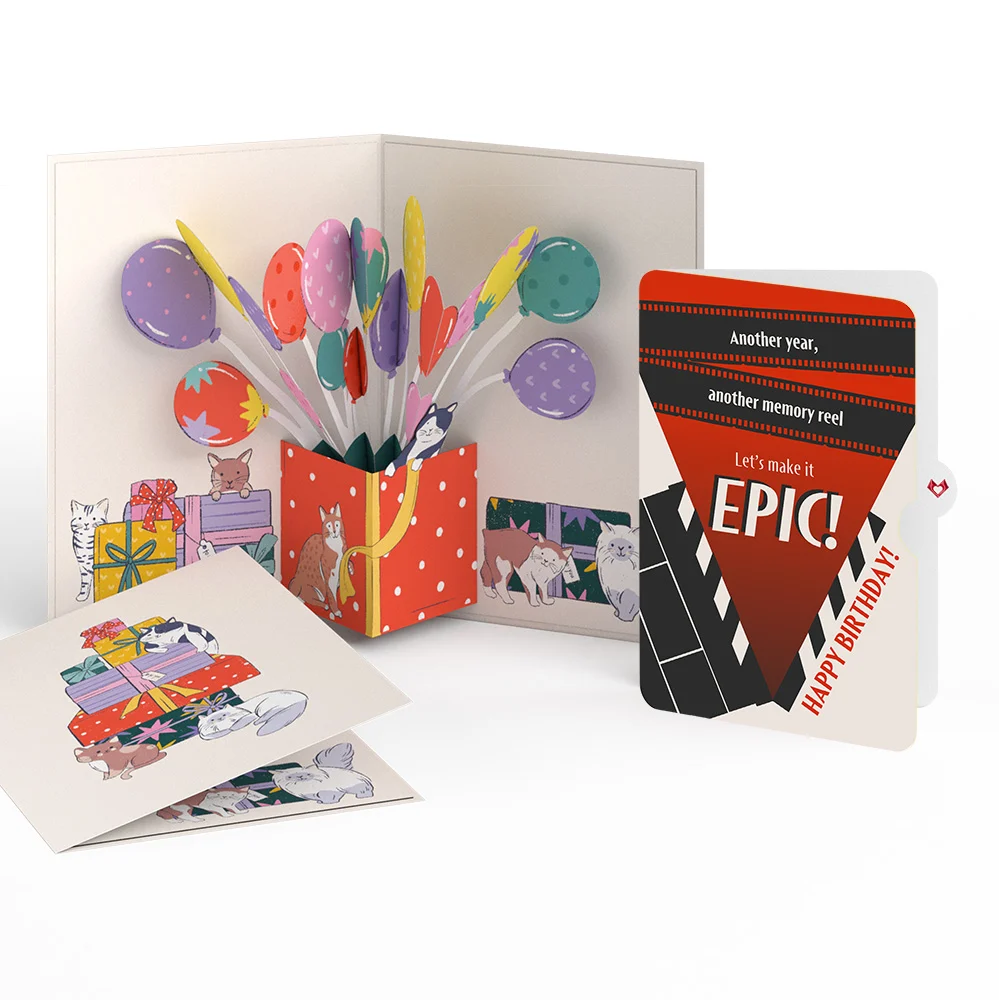 Lovepop Curious Cats Birthday Pop-Up Card and Epic Reel Sentiment Set
