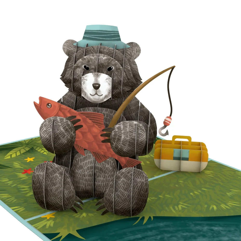 Lovepop Father’s Day Fishing Bear Pop-Up Card - Image 2