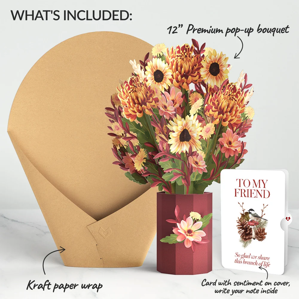 Lovepop Fall Sunshine Appreciation Bouquet and Sentiment Set for Friend Vase - Image 2