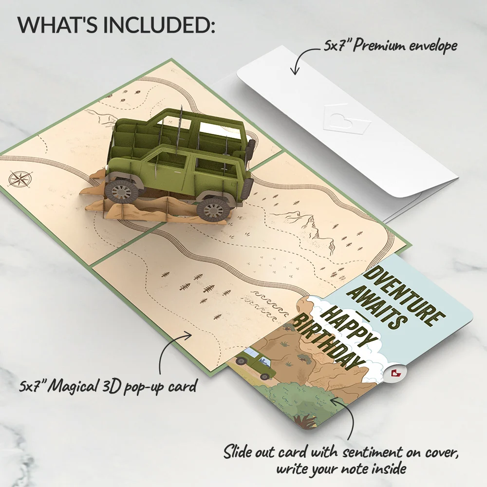 Lovepop Off-Road Adventure Birthday Pop-Up Card and Sentiment Set - Image 2