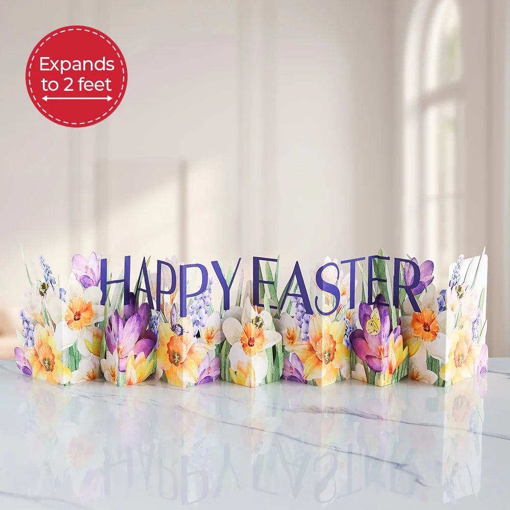 Lovepop Happy Easter Floral Loooooong Card (Expands to 2 feet)