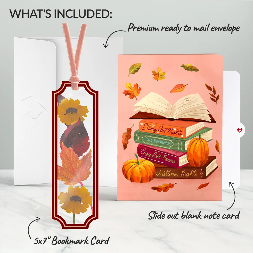 Lovepop Cozy Fall Petal Pressed Bookmark Card - Image 6