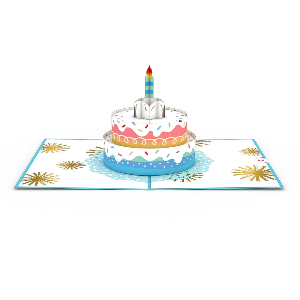 Lovepop Rainbow Birthday Cake Pop-Up Card Candle - Image 3
