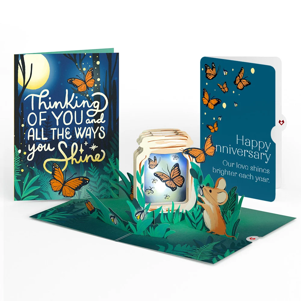 Lovepop Thinking of You Butterfly Jar Anniversary Light-Up Pop-Up Card and Sentiment Set