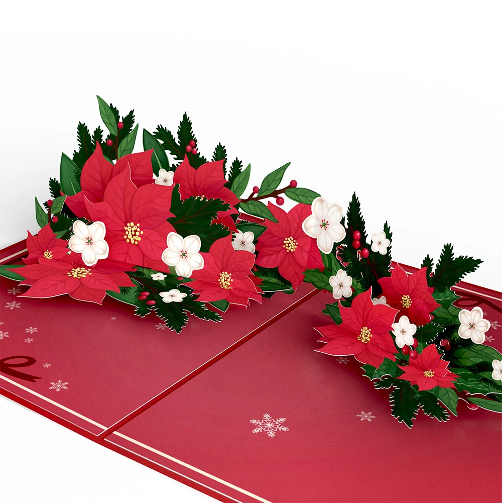 Lovepop Poinsettia & Pine Winter Birthday Pop-Up Card and Sentiment Set - Image 3