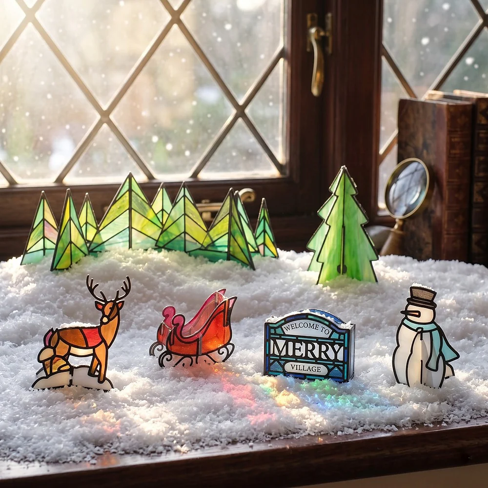 Lovepop Merry Village Stained Glass 12 Day Holiday Advent Calendar - Image 2