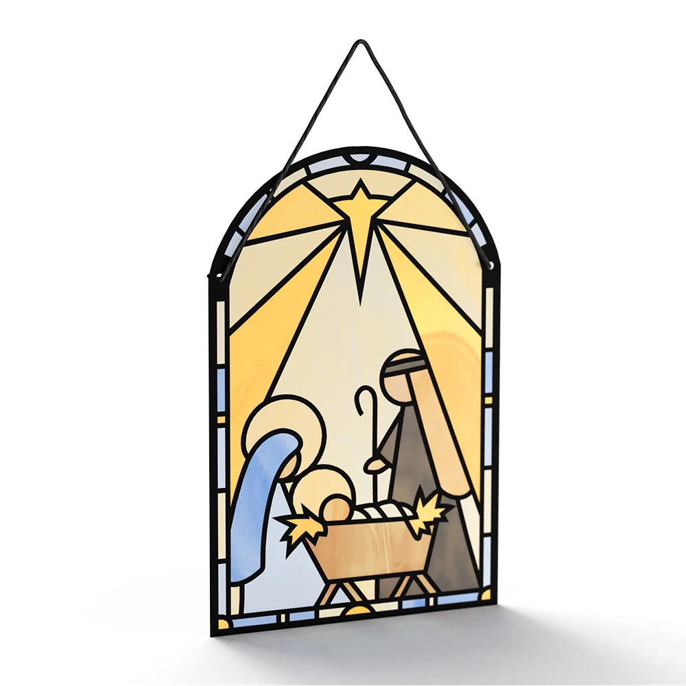 Lovepop All Is Calm Nativity Suncatcher Card and Love Christmas Sentiment Set Glass - Image 3