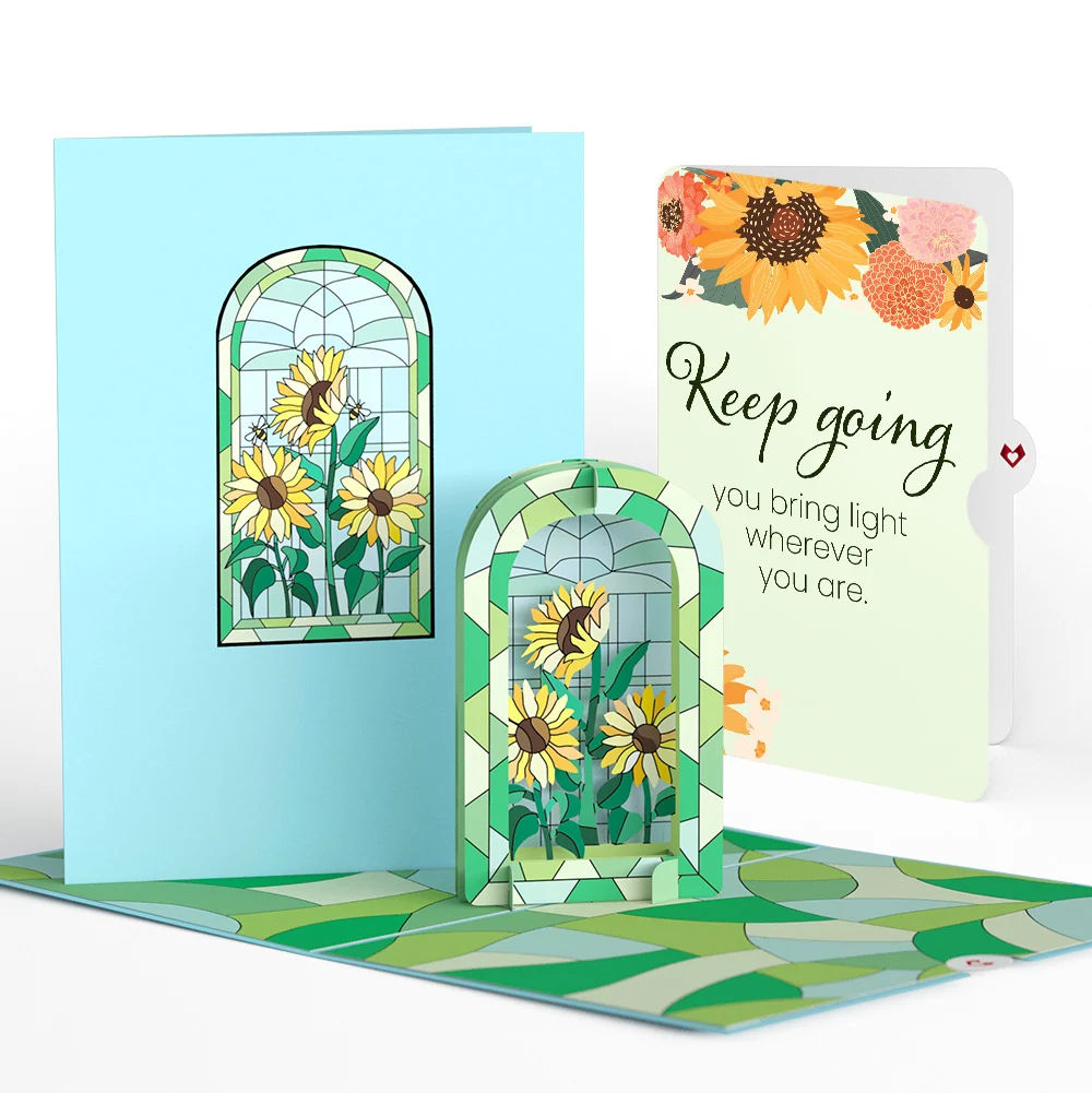 Lovepop Stained Glass Sunflowers Encouragement Pop-Up Card and Sentiment Set